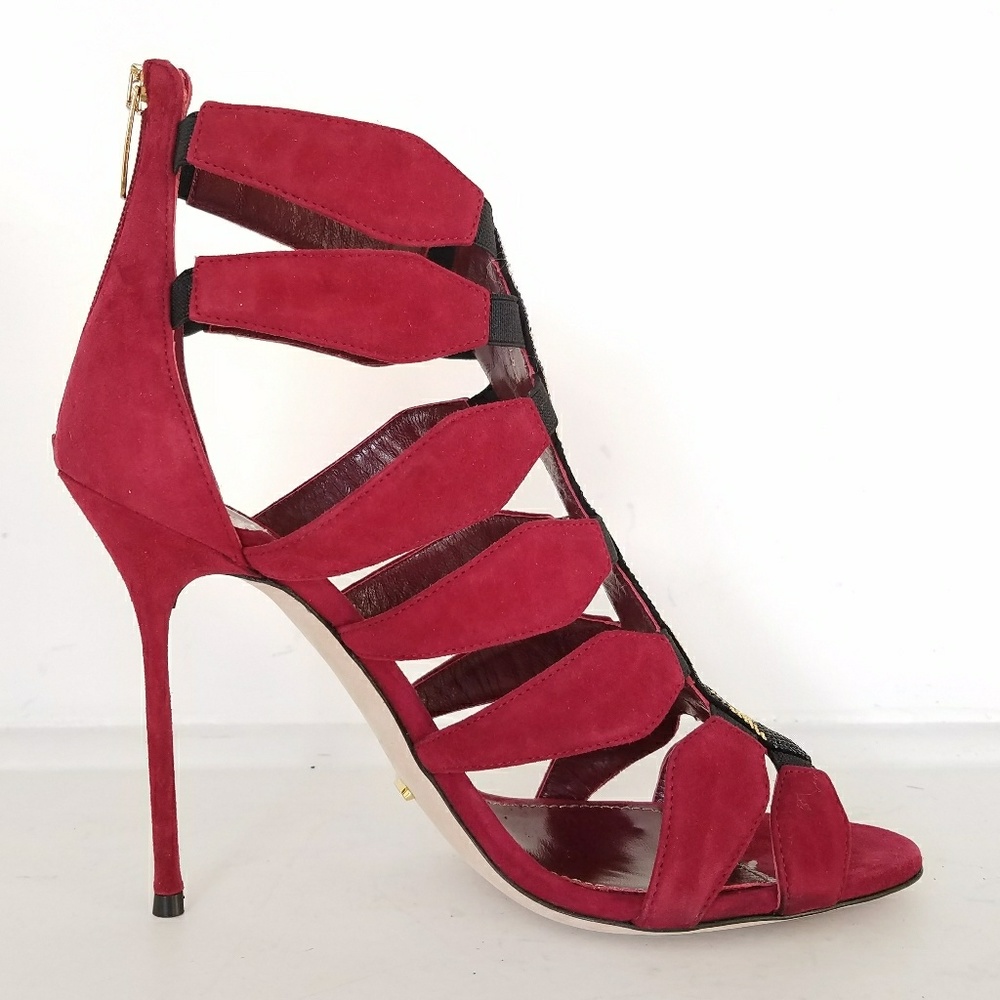 Sergio Rossi Red Suede Heels  Size 39